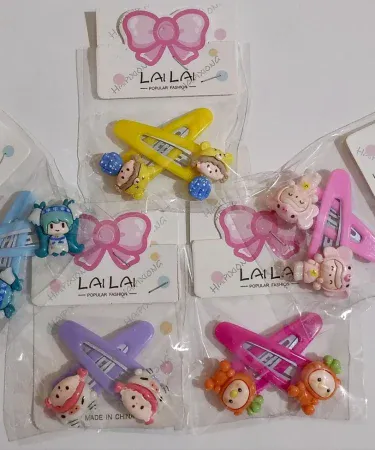 Vibrant multi-colored character hair pins for girls, set of cute cartoon hair clips, kids hair accessories for stylish looks.