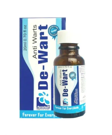 De-Wart Anti Wart Solution 20ml by PharmaHealth for effective wart removal and clear skin.