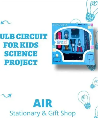 DIY Electrical Circuit Learning Set electric set for students, showing hands-on circuit building with wires, battery, and light bulb for educational purposes.