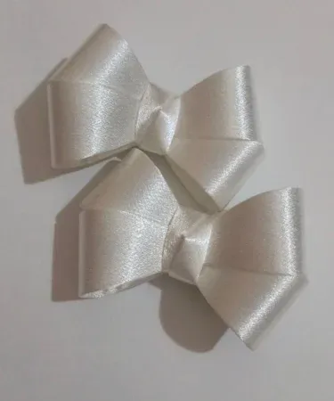 Pair of beautiful high-quality pink fabric hair bow pins for girls, ideal for styling kids' hair