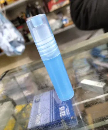 2.5ml blue empty roll-on bottle for attar and essential oils, mini sample size with rollerball for travel