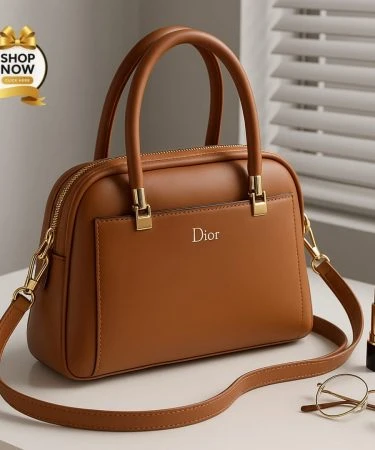 Premium quality Dior-style shoulder hand bag for women in elegant black, featuring a unique premium handle, adjustable strap, and front lock design.