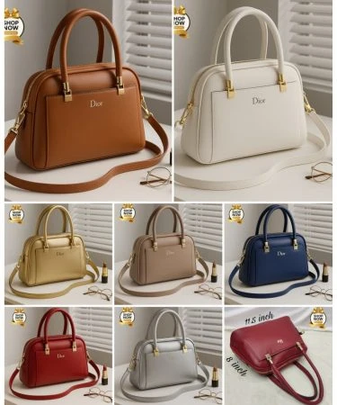 Premium quality Dior-style shoulder hand bag for women in elegant black, featuring a unique premium handle, adjustable strap, and front lock design.