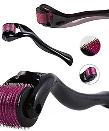Dynamic Life Derma Roller 0.5mm with 540 micro needles in hard acrylic box for hair growth, anti-aging, wrinkles, and acne scar removal for men and women in Pakistan.