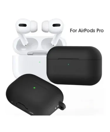** AirPods Pro (2nd Generation) Black color silicone cover, highlighting its best quality protection and perfect fit for the 2024 latest generation model.