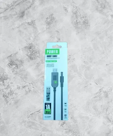 power boost 5v to 9v 12v converter step-up cable for wifi modem router with usb input and dc output, 1 meter long, black durable cable