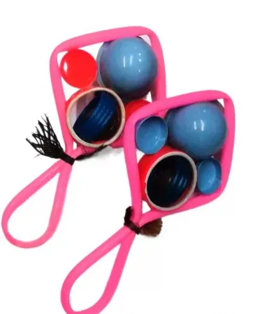 Vibrant multi-colored Triangle Shape Rattle Hand Jhunjhuna toy for toddlers and kids, ideal for sensory play and development.