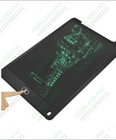 Big Size 12-inch Kids LCD Writing Tablet with stylus for drawing and learning, eco-friendly digital slate in use.