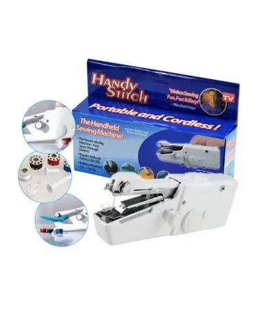 Mini Handy Sewing Machine White Cordless Portable Battery Powered Handheld Stitch Machine 2024 for Home Travel Use Silai Machine Chaand Bazaar Khareedo