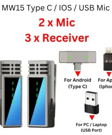 K35 wireless lavalier microphone dual transmitter receiver 3.5mm for vlogging podcast interview