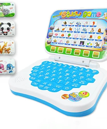 Disney Frozen Learning Laptop with Elsa and Anna characters, displaying ABCs mode, on a white background.