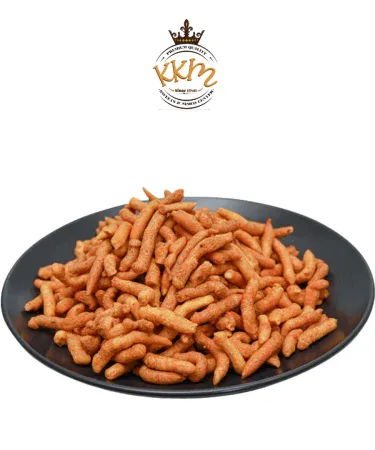 KKM Spicy Gathiya - Crispy Fried Chickpea Flour Sticks, Traditional Namkeen Snack, Fresh & Crunchy