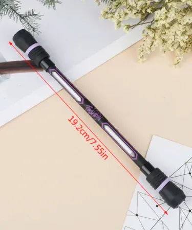 Dynamic Spin Pen with LED lights for tricks and fidgeting, showcasing balanced design and anti-slip grip