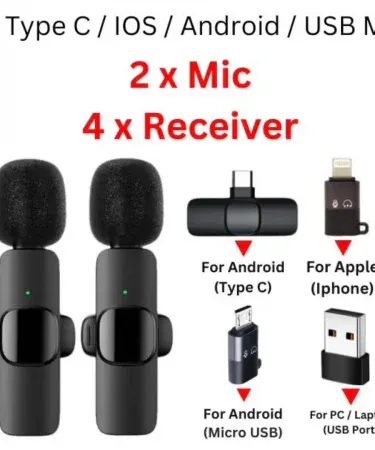 Original Wireless MIC SX8 single microphone for Type C, IOS, Android devices, ideal for interviews, vlogging, and podcasts.