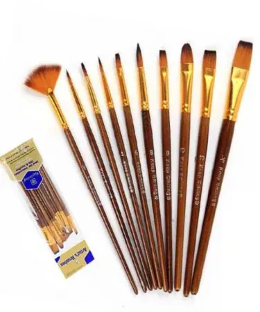 Professional Artist Paint Brush Set 10 Pcs for Acrylic Oil Watercolor Painting Flat Round Filbert Fan Angular Brushes