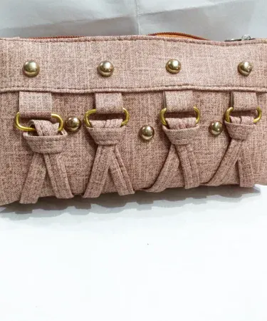 Stylish Cotton Canvas Zipper Pouch for women, versatile organizer bag for cosmetics and travel, available at Khareedo & Kharedo with Check on Delivery.