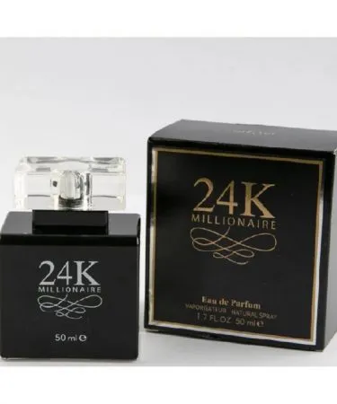 24K Millionaire Long Lasting Perfume For Men & Women 50ML Eau De Parfum bottle, luxury golden fragrance, unisex scent, available at Khareedo Kharedo Pakistan