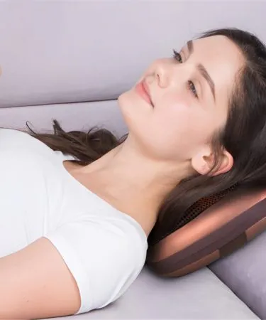 Electric Shiatsu Back Massage Pillow with Heating Function for Neck, Back, Shoulder Muscle Relief, Car & Home Use, Random Color by Khareedo