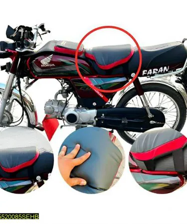 Universal bike seat cushion with soft foam padding and anti‑slip backing for motorcycles and bikes in Pakistan