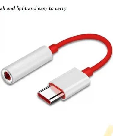 Type-C-to-3.5mm-Earphone-Converter-White-and-Red-Audio-Adapter**