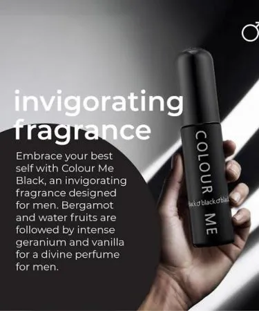 ** Colour Me Black 100ml Bold Long Lasting Perfume for men, sophisticated masculine fragrance with woody amber and musk notes, available with Check on Delivery in Pakistan from Khareedo.