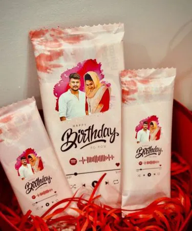 ** An assortment of delicious customised chocolates featuring various personalized designs, logos, and messages for gifts, events, and branding.