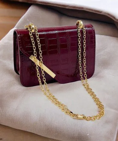 Cut Shaped Ladies Hand Bag PU material stylish women's handbag, imagecaption=Elegant cut‑shaped PU handbag perfect for casual, formal, and party wear.