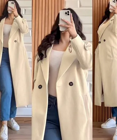 Classic-Old-Money-Chic-Long-Coat-Beige-Warm-Fleece-Elegant-Style-Khareedo-Pakistan**