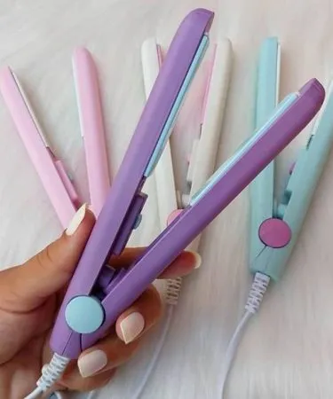 mini hair straightener compact travel-friendly ceramic plates fast heat-up