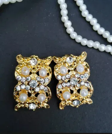 White Pearl Jewelry Set for Women, featuring a multi-strand necklace and matching drop earrings, elegant bridal fashion accessories from Khareedo.