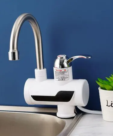 Electric Kitchen Instant Water Heater Tap with Digital Display - Instant Hot Water Faucet for Kitchen & Bathroom Basin | Tankless Fast Heating Geyser 2500W | Shock Proof & Energy Efficient Hot & Cold Water Tap from Khareedo Pakistan