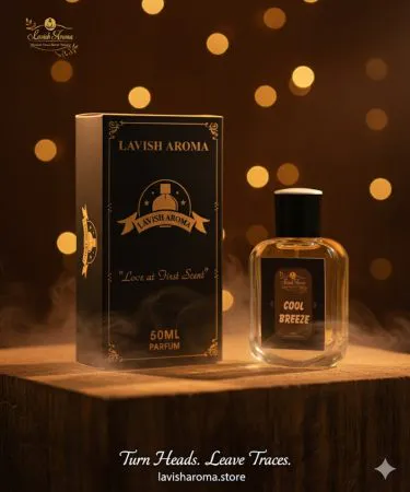 Cool Breeze Luxury Perfume 50ml bottle for men, ocean fresh aquatic alcohol-free fragrance with mint lavender musk notes, from Khareedo.pk in Pakistan.
