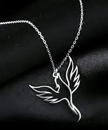 ** Premium Phoenix Locket Unisex | Stylish Fire Bird Pendant Stainless Steel Chain - Trendy Jewelry Pakistan | Khareedo & Kharedo