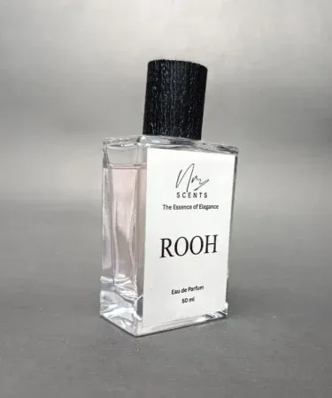 ROOH by NR Scents perfume bottle, elegant fragrance for women, memory-making scent from NR Scents Pakistan, luxury perfume with Check on Delivery via Khareedo.