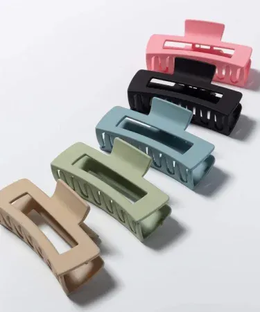 Medium size solid acrylic hair clip, fashionable claw crab shark design for women and Korean girls, ideal headwear barrette accessory.