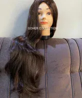 Elegant burgundy full head wig with sleek styling, imagecaption=New elegant style full head wig – burgundy color, perfect for a bold, sophisticated look.