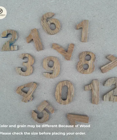 Handcrafted African Teak wooden wall clock numbers for DIY projects**