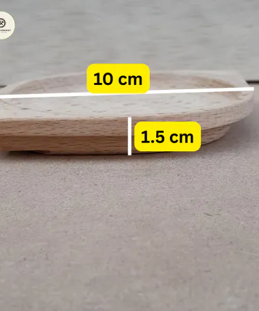 Premium Beechwood Eye Shape Wooden Tea Coaster Handcrafted Aesthetic 10cm**