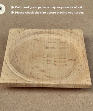 Handcrafted Beechwood Square Tea Coaster with Aesthetic Design**