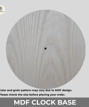 12-inch round MDF clock base with wooden grain design, perfect for resin art and DIY projects**