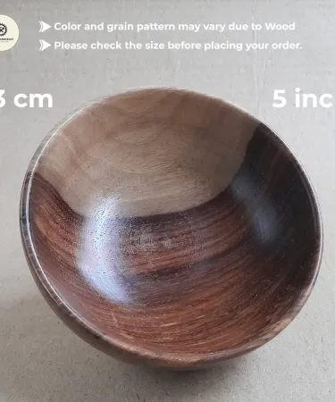 Handcrafted Sheesham Wood Serving Bowl with Dual-Tone Finish**