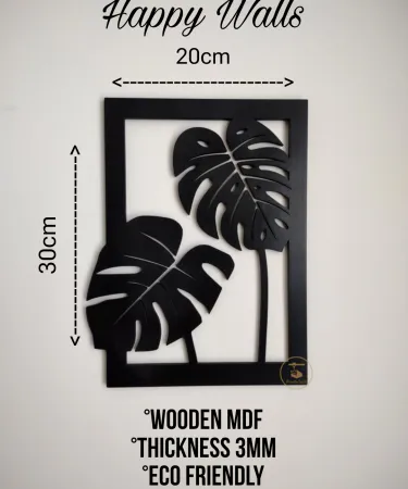 Monstera leaf laser-cut wooden wall art decoration**