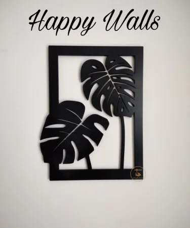 Monstera leaf laser-cut wooden wall art decoration**