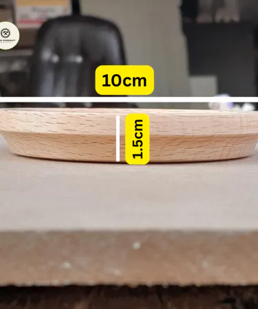 Elegant Beechwood Round Tea Coaster, Handcrafted Wood Placement Coaster for Home Decor**