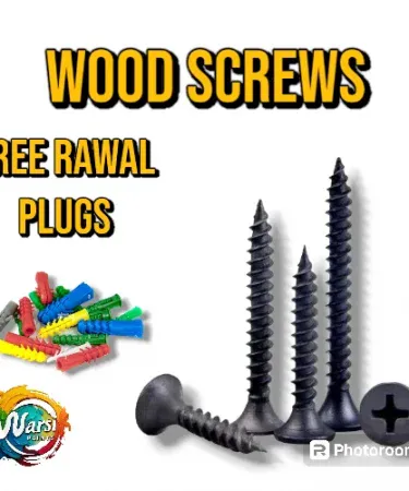 Anchor Brand black drywall and concrete screws, 100 mixed sizes pack, suitable for wood, concrete, and plasterboard applications, high-quality fasteners for construction and DIY projects.