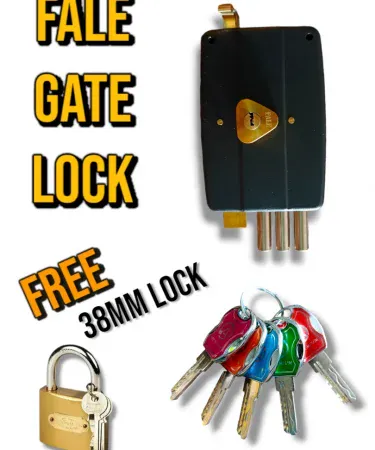 High-Quality External Door and Gate Lock with Five Laser Keys and Brass Panel 140mm