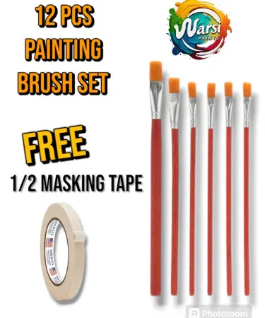 12 Pcs Multi Shape Artist Brush Set Value Pack for Painting, Acrylic, Oil, Watercolor, Artist Supplies Kit