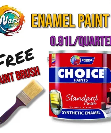 High Quality Gloss Enamel Paint 0.91L can for wood and metal surfaces, showcasing a smooth, reflective gloss finish.