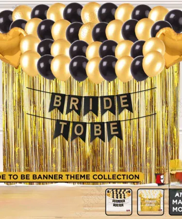 Premium Bride To Be theme party decoration set with foil balloons, heart balloons, and card banner for bachelorette and bridal shower events, available at Khareedo|Kharedo Pakistan.