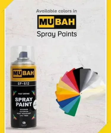 Original Mubah all-purpose spray paint can for DIY projects and crafts, high-quality aerosol for multi-surface use.